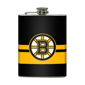 Фляга с принтом BOSTON BRUINS NHL в Петрозаводске, металлический корпус | емкость 0,22 л, размер 125 х 94 мм. Виниловая наклейка запечатывается полностью | Тематика изображения на принте: black | boston | bruins | hockey | ice | logo | nhl | sport | usa | бостон | брюинз | логотип | нхл | спорт | хоккей