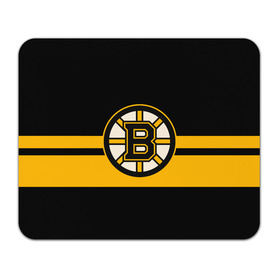 Коврик для мышки прямоугольный с принтом BOSTON BRUINS NHL в Петрозаводске, натуральный каучук | размер 230 х 185 мм; запечатка лицевой стороны | Тематика изображения на принте: black | boston | bruins | hockey | ice | logo | nhl | sport | usa | бостон | брюинз | логотип | нхл | спорт | хоккей