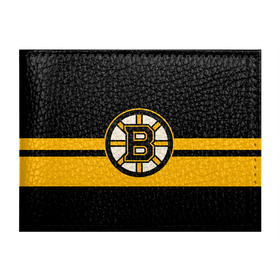 Обложка для студенческого билета с принтом BOSTON BRUINS NHL в Петрозаводске, натуральная кожа | Размер: 11*8 см; Печать на всей внешней стороне | black | boston | bruins | hockey | ice | logo | nhl | sport | usa | бостон | брюинз | логотип | нхл | спорт | хоккей