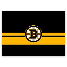 Поздравительная открытка с принтом BOSTON BRUINS NHL в Петрозаводске, 100% бумага | плотность бумаги 280 г/м2, матовая, на обратной стороне линовка и место для марки
 | Тематика изображения на принте: black | boston | bruins | hockey | ice | logo | nhl | sport | usa | бостон | брюинз | логотип | нхл | спорт | хоккей