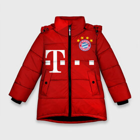 Зимняя куртка для девочек 3D с принтом FC Bayern Munchen в Петрозаводске, ткань верха — 100% полиэстер; подклад — 100% полиэстер, утеплитель — 100% полиэстер. | длина ниже бедра, удлиненная спинка, воротник стойка и отстегивающийся капюшон. Есть боковые карманы с листочкой на кнопках, утяжки по низу изделия и внутренний карман на молнии. 

Предусмотрены светоотражающий принт на спинке, радужный светоотражающий элемент на пуллере молнии и на резинке для утяжки. | bayern | bayern munchen | champions league | fc bayern munchen | germany | munchen | бавария | германия | левандовски | лига чемпионов | мюнхен | рибери | роббен