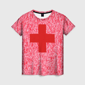 Женская футболка 3D с принтом Хирург в Петрозаводске, 100% полиэфир ( синтетическое хлопкоподобное полотно) | прямой крой, круглый вырез горловины, длина до линии бедер | бактерии | болезнь | больница | брызги | вирус | врач | врачам | доктор | докторский | крест | крестик | кровавые | кровавый | кровь | медбрат | медик | медицина | медицинский | медсестра | палата