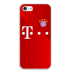 Чехол для iPhone 5/5S матовый с принтом FC Bayern Munchen Форма в Петрозаводске, Силикон | Область печати: задняя сторона чехла, без боковых панелей | Тематика изображения на принте: 