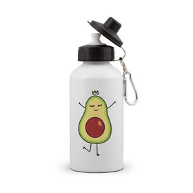 Бутылка спортивная с принтом Милое авокадо в Петрозаводске, металл | емкость — 500 мл, в комплекте две пластиковые крышки и карабин для крепления | Тематика изображения на принте: авокадо | милое