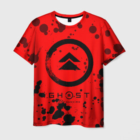 Мужская футболка 3D с принтом GHOST OF TSUSHIMA в Петрозаводске, 100% полиэфир | прямой крой, круглый вырез горловины, длина до линии бедер | game | games | ghost | ghost of tsushima | japan | logo | samurai | symbol | tsushima | игра | игры | лого | логотипы | призрак | призрак цусимы | самураи | самурай | символ | символы | цусимы | япония | японская | японские | японский