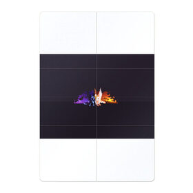 Магнитный плакат 2Х3 с принтом День и ночь в Петрозаводске, Полимерный материал с магнитным слоем | 6 деталей размером 9*9 см | nightmare moon | арт | день | звёзды | ночь | огонь | пламя | рисунок