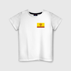 Детская футболка хлопок с принтом Чувашская Республика в Петрозаводске, 100% хлопок | круглый вырез горловины, полуприлегающий силуэт, длина до линии бедер | 21 регион | герб | республика | чувашия