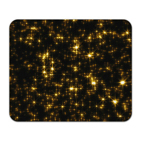 Коврик для мышки прямоугольный с принтом Золотые звёзды в Петрозаводске, натуральный каучук | размер 230 х 185 мм; запечатка лицевой стороны | Тематика изображения на принте: блеск | звёзды | золото | ночь | сияние | темнота | черный