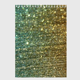 Скетчбук с принтом Бирюзовый блеск в Петрозаводске, 100% бумага
 | 48 листов, плотность листов — 100 г/м2, плотность картонной обложки — 250 г/м2. Листы скреплены сверху удобной пружинной спиралью | бирюзовый | блеск | блестящая пыль | зелёный | стразы