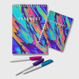 Блокнот с принтом PARAMORE в Петрозаводске, 100% бумага | 48 листов, плотность листов — 60 г/м2, плотность картонной обложки — 250 г/м2. Листы скреплены удобной пружинной спиралью. Цвет линий — светло-серый
 | Тематика изображения на принте: paramore | rock | twilight | парамор | рок | сумерки | хейли уильямс