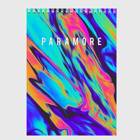 Скетчбук с принтом PARAMORE в Петрозаводске, 100% бумага
 | 48 листов, плотность листов — 100 г/м2, плотность картонной обложки — 250 г/м2. Листы скреплены сверху удобной пружинной спиралью | paramore | rock | twilight | парамор | рок | сумерки | хейли уильямс