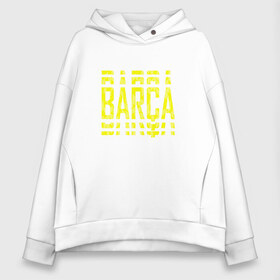 Женское худи Oversize хлопок с принтом FC Barcelona BARCA (2021) в Петрозаводске, френч-терри — 70% хлопок, 30% полиэстер. Мягкий теплый начес внутри —100% хлопок | боковые карманы, эластичные манжеты и нижняя кромка, капюшон на магнитной кнопке | 0x000000123 | barca | barcelona | fcb | messi | барса | барселона | фкб