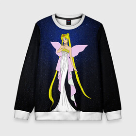 Детский свитшот 3D с принтом Принцесса Серенити в Петрозаводске, 100% полиэстер | свободная посадка, прямой крой, мягкая тканевая резинка на рукавах и понизу свитшота | bunny | luna | princess | sailormoon | serenity | stars | tsukino | usagi | wings | ангел | девушка | детские | звездная | звезды | королева | корона | космические | крылья | луна | любовь | малышка | радуга | сейлормун | токио | усаги