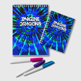 Блокнот с принтом IMAGINE DRAGONS в Петрозаводске, 100% бумага | 48 листов, плотность листов — 60 г/м2, плотность картонной обложки — 250 г/м2. Листы скреплены удобной пружинной спиралью. Цвет линий — светло-серый
 | Тематика изображения на принте: dan reynolds | imagine dragons | rock | дэн рейнольдс | рок