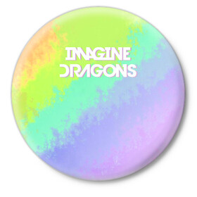 Значок с принтом IMAGINE DRAGONS в Петрозаводске,  металл | круглая форма, металлическая застежка в виде булавки | dan reynolds | imagine dragons | rock | дэн рейнольдс | рок