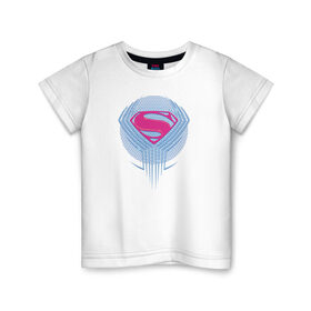 Детская футболка хлопок с принтом Superman в Петрозаводске, 100% хлопок | круглый вырез горловины, полуприлегающий силуэт, длина до линии бедер | justice league movie (2017) | superman | vdpartat | знак | лига справедливости | логотип | супермен