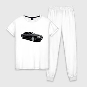 Женская пижама хлопок с принтом Mercedes C124 в Петрозаводске, 100% хлопок | брюки и футболка прямого кроя, без карманов, на брюках мягкая резинка на поясе и по низу штанин | 124 кузов | a124 | amg | benz | brabus | c124 | drawing | fan | legend | legendary | luxury | mercedes | owner | s124 | tuned | w124 | амг | бамбус | брабус | владелец | кузов | легенда | легендарный | люксовая | люксовый | машина | мерс | м