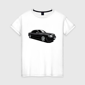 Женская футболка хлопок с принтом Mercedes C124 в Петрозаводске, 100% хлопок | прямой крой, круглый вырез горловины, длина до линии бедер, слегка спущенное плечо | 124 кузов | a124 | amg | benz | brabus | c124 | drawing | fan | legend | legendary | luxury | mercedes | owner | s124 | tuned | w124 | амг | бамбус | брабус | владелец | кузов | легенда | легендарный | люксовая | люксовый | машина | мерс | м