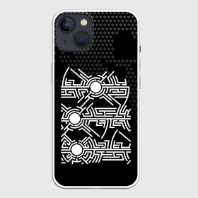 Чехол для iPhone 13 с принтом МП (OKO) в Петрозаводске,  |  | pattern | textures | абстракция | волны | вселенная | геометрия | графика | дизайн | дыра | знак | иероглиф | кибер | киберпанк | космос | крест | лабиринт | линии | лого | луна | око | оригинал | орнамент | панк