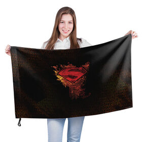 Флаг 3D с принтом Superman в Петрозаводске, 100% полиэстер | плотность ткани — 95 г/м2, размер — 67 х 109 см. Принт наносится с одной стороны | man | steel | superman | vdzajul | супермен | супермэн