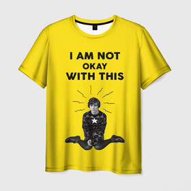 Мужская футболка 3D с принтом МНЕ ЭТО НЕ НРАВИТСЯ  в Петрозаводске, 100% полиэфир | прямой крой, круглый вырез горловины, длина до линии бедер | i am | not | okay | this | witch | with | мне | не нравится | не нравиться | это