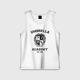 Детская майка хлопок с принтом The Umbrella Academy в Петрозаводске,  |  | the umbrella academy | umbrella | академия амбрелла | амбрелла | герб | зонтик