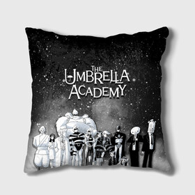 Подушка 3D с принтом The Umbrella Academy в Петрозаводске, наволочка – 100% полиэстер, наполнитель – холлофайбер (легкий наполнитель, не вызывает аллергию). | состоит из подушки и наволочки. Наволочка на молнии, легко снимается для стирки | the umbrella academy | umbrella | академия амбрелла | амбрелла | герб | зонтик