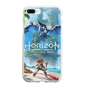 Чехол для iPhone 7Plus/8 Plus матовый с принтом Horizon Forbidden West в Петрозаводске, Силикон | Область печати: задняя сторона чехла, без боковых панелей | aloy | guerrilla games | horizon forbidden west | hunt | zero dawn | горизонт | запретный запад | игры | нулевой рассвет | охота | элой