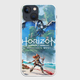 Чехол для iPhone 13 mini с принтом Horizon Forbidden West в Петрозаводске,  |  | Тематика изображения на принте: aloy | guerrilla games | horizon forbidden west | hunt | zero dawn | горизонт | запретный запад | игры | нулевой рассвет | охота | элой