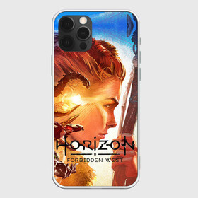 Чехол для iPhone 12 Pro с принтом Horizon Forbidden West в Петрозаводске, силикон | область печати: задняя сторона чехла, без боковых панелей | aloy | guerrilla games | horizon forbidden west | hunt | zero dawn | горизонт | запретный запад | игры | нулевой рассвет | охота | элой