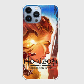 Чехол для iPhone 13 Pro Max с принтом Horizon Forbidden West в Петрозаводске,  |  | aloy | guerrilla games | horizon forbidden west | hunt | zero dawn | горизонт | запретный запад | игры | нулевой рассвет | охота | элой