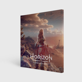 Холст квадратный с принтом Horizon Forbidden West в Петрозаводске, 100% ПВХ |  | aloy | guerrilla games | horizon forbidden west | hunt | zero dawn | горизонт | запретный запад | игры | нулевой рассвет | охота | элой