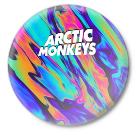 Значок с принтом ARCTIC MONKEYS в Петрозаводске,  металл | круглая форма, металлическая застежка в виде булавки | alex turner | arctic monkeys | rock | алекс тернер | арктик манкис | рок
