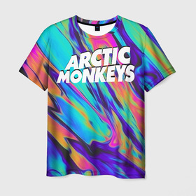 Мужская футболка 3D с принтом ARCTIC MONKEYS в Петрозаводске, 100% полиэфир | прямой крой, круглый вырез горловины, длина до линии бедер | alex turner | arctic monkeys | rock | алекс тернер | арктик манкис | рок