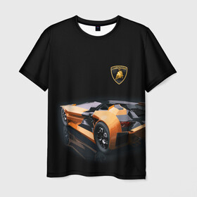 Мужская футболка 3D с принтом Lamborghini в Петрозаводске, 100% полиэфир | прямой крой, круглый вырез горловины, длина до линии бедер | bolide | car | italy | lamborghini | motorsport | power.prestige | автомобиль | автоспорт | болид | италия | ламборгини | мощь | престиж