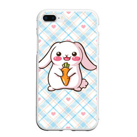 Чехол для iPhone 7Plus/8 Plus матовый с принтом Милый зайка в Петрозаводске, Силикон | Область печати: задняя сторона чехла, без боковых панелей | веган | вегетарианец | животное | зайцы | зайчик | зайчонок | заяц | кролик | кроль | крольчонок | овощи | пушистик
