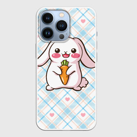 Чехол для iPhone 13 Pro с принтом Милый зайка в Петрозаводске,  |  | веган | вегетарианец | животное | зайцы | зайчик | зайчонок | заяц | кролик | кроль | крольчонок | овощи | пушистик