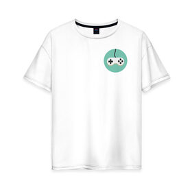 Женская футболка хлопок Oversize с принтом GAME OVER в Петрозаводске, 100% хлопок | свободный крой, круглый ворот, спущенный рукав, длина до линии бедер
 | game | game over | over | джостик | лого