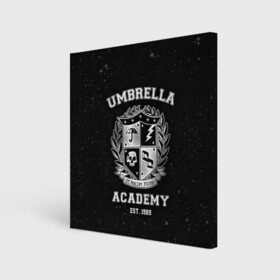 Холст квадратный с принтом Академия Амбрелла в Петрозаводске, 100% ПВХ |  | the umbrella academy | umbrella | академия амбрелла | амбрелла | герб | зонтик