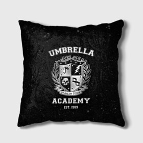 Подушка 3D с принтом Академия Амбрелла в Петрозаводске, наволочка – 100% полиэстер, наполнитель – холлофайбер (легкий наполнитель, не вызывает аллергию). | состоит из подушки и наволочки. Наволочка на молнии, легко снимается для стирки | the umbrella academy | umbrella | академия амбрелла | амбрелла | герб | зонтик