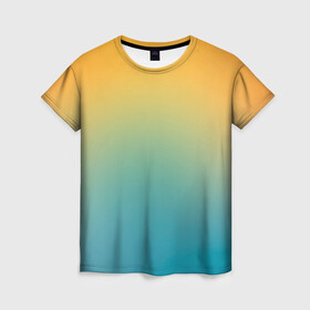 Женская футболка 3D с принтом Мягкий летний градиент в Петрозаводске, 100% полиэфир ( синтетическое хлопкоподобное полотно) | прямой крой, круглый вырез горловины, длина до линии бедер | градиент | для всех | желтый | зеленый | летний | на каждый день | обычный | переход | повседневный | яркий