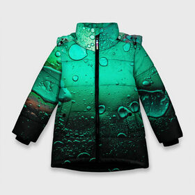 Зимняя куртка для девочек 3D с принтом Зеленые капли клетки в Петрозаводске, ткань верха — 100% полиэстер; подклад — 100% полиэстер, утеплитель — 100% полиэстер. | длина ниже бедра, удлиненная спинка, воротник стойка и отстегивающийся капюшон. Есть боковые карманы с листочкой на кнопках, утяжки по низу изделия и внутренний карман на молнии. 

Предусмотрены светоотражающий принт на спинке, радужный светоотражающий элемент на пуллере молнии и на резинке для утяжки. | Тематика изображения на принте: биология | вода | градиент | для всех | дождь | капли | клетки | летний | на каждый день | обычный | окно | поверхность | повседневный | размытость | роса | стекло