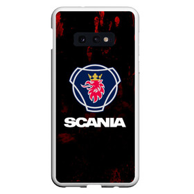 Чехол для Samsung S10E с принтом Scania в Петрозаводске, Силикон | Область печати: задняя сторона чехла, без боковых панелей | Тематика изображения на принте: scania | автобус | грузовик | дальнобой | дальнобойщик | лев | скания | фура | шведское авто