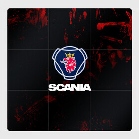 Магнитный плакат 3Х3 с принтом Scania в Петрозаводске, Полимерный материал с магнитным слоем | 9 деталей размером 9*9 см | scania | автобус | грузовик | дальнобой | дальнобойщик | лев | скания | фура | шведское авто