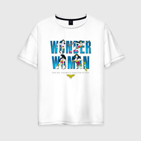Женская футболка хлопок Oversize с принтом Ты сильнее чем ты думаешь в Петрозаводске, 100% хлопок | свободный крой, круглый ворот, спущенный рукав, длина до линии бедер
 | dc | diana | vdsvar | warner bros. | warner premiere | wonder woman | чудо женщина