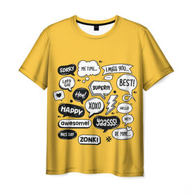 Мужская футболка 3D с принтом Чатик в Петрозаводске, 100% полиэфир | прямой крой, круглый вырез горловины, длина до линии бедер | мессенджер | надписи | сообщения | чат