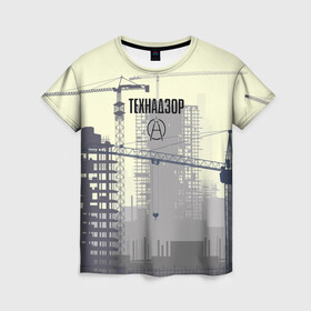 Женская футболка 3D с принтом Технадзор в Петрозаводске, 100% полиэфир ( синтетическое хлопкоподобное полотно) | прямой крой, круглый вырез горловины, длина до линии бедер | день | прораб | строителя | стройка | технадзор | честный