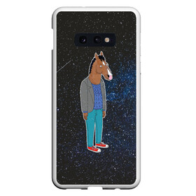 Чехол для Samsung S10E с принтом galaxy BoJack в Петрозаводске, Силикон | Область печати: задняя сторона чехла, без боковых панелей | Тематика изображения на принте: horseman | абстракция | аниме | артхаус | боджек | галактика | звёзды | конь боджек | космос | эстетика