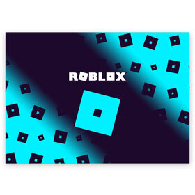 Поздравительная открытка с принтом ROBLOX / РОБЛОКС в Петрозаводске, 100% бумага | плотность бумаги 280 г/м2, матовая, на обратной стороне линовка и место для марки
 | Тематика изображения на принте: blocks | blox | game | games | logo | minecraft | mobile | online | roblocks | roblox | robux | studio | блоки | игра | игры | квадрат | квадратик | кщидщч | лого | логотип | майнкрафт | онлайн | роблокс | робукс | символ | символы | студия