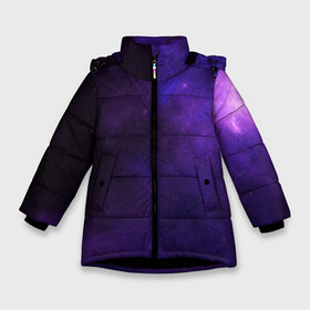 Зимняя куртка для девочек 3D с принтом Фиолетовая звезда в Петрозаводске, ткань верха — 100% полиэстер; подклад — 100% полиэстер, утеплитель — 100% полиэстер. | длина ниже бедра, удлиненная спинка, воротник стойка и отстегивающийся капюшон. Есть боковые карманы с листочкой на кнопках, утяжки по низу изделия и внутренний карман на молнии. 

Предусмотрены светоотражающий принт на спинке, радужный светоотражающий элемент на пуллере молнии и на резинке для утяжки. | арт | звезда | звёзды | карлик | космос | облако | синий | сияние | темный | фиолетовый | черный | яркая | яркие цвета